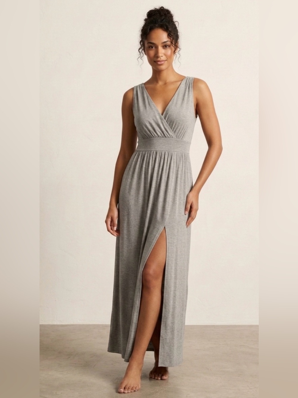 NY & Co. Soho Street Heather Gray Maxi Dress
